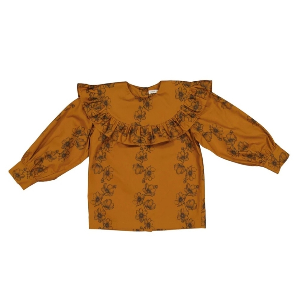Caron Soldier Brown Floral Shirt For toddler  Girls